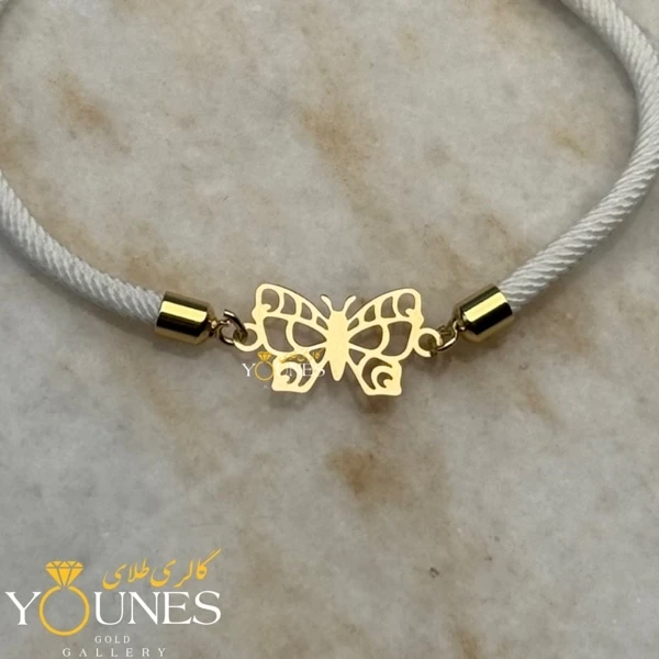 دستبند پروانه ای مینیمال طلا لیزری